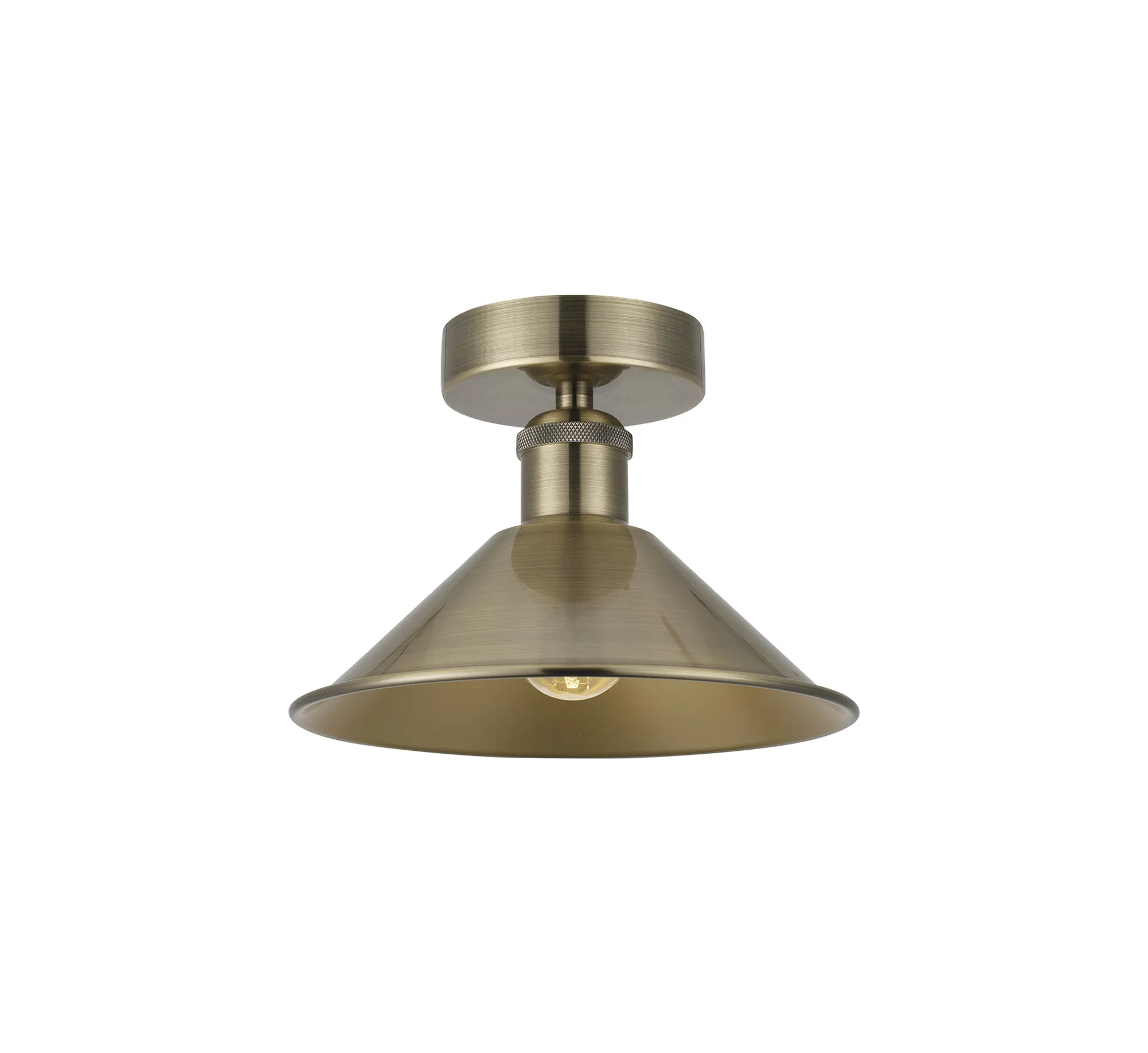 Damien-Antique Brass Ceiling Lights Deco Flush Fittings